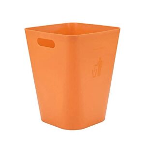 krimo plastic small trash can wastebasket, garbage container bin with handles for bathroom, kitchen, home office, dorm, kids room(orange)
