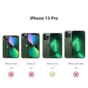 ZTOFERA Case for iPhone 13 Pro 6.1 inch,Clear Soft Silicone Bumper Protective Retro Color Transparent Shockproof Phone Case - Green