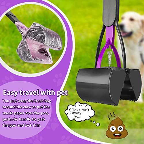 UPSKY 32'' Pooper Scooper for Large Small Dogs, Long Handle Dog Poop Scooper with Waste Bags, Durable Portable Dog Poop Pick Up Tool, Folding Poop Scoop for Yard, Grass, Dirt, Gravel