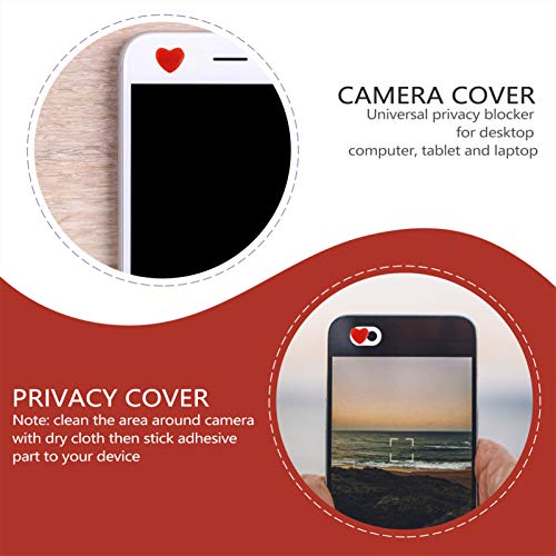 Mobestech Desktop Camera 2 PCS Computer Webcam Slide Cover Heart Shaped Laptop Privacy Blocker Camera Guard Cover Slide Phone Blocker Sticker for Women and Men