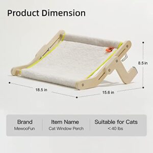 MEWOOFUN Sturdy Cat Window Perch Cat Hammock for Window Cat Window Seat Bed with Reversible Mat No Suction No Drilling Cat Perches Holds Up to 40lbs (Beige)