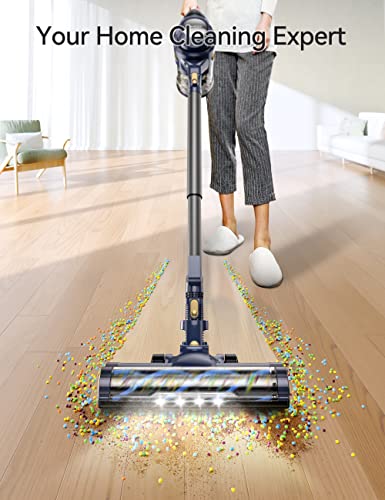 Voweek Cordless Vacuum Cleaner, Lightweight Stick Vacuum Cleaner with Powerful Suction, Detachable Battery, Self-Standing, 1.3L Dust Cup, 4 in 1 Handheld Vacuum for Home Hard Floor Carpet Pet Hair