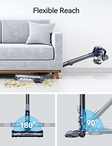 Voweek Cordless Vacuum Cleaner, Lightweight Stick Vacuum Cleaner with Powerful Suction, Detachable Battery, Self-Standing, 1.3L Dust Cup, 4 in 1 Handheld Vacuum for Home Hard Floor Carpet Pet Hair