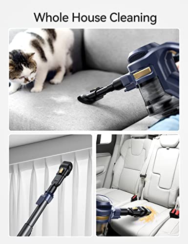 Voweek Cordless Vacuum Cleaner, Lightweight Stick Vacuum Cleaner with Powerful Suction, Detachable Battery, Self-Standing, 1.3L Dust Cup, 4 in 1 Handheld Vacuum for Home Hard Floor Carpet Pet Hair