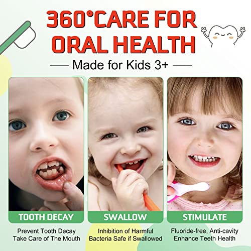 Kids Foam Toothpaste with Low Fluoride,Toddler Anti-Cavity Foaming Toothpaste Watermelon Flavor for U Shaped Toothbrush for Children Kids Ages 3 Plus 2.11(60ml) fl oz