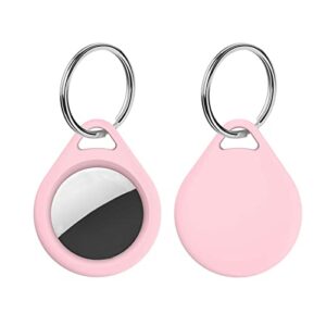 【4 Pack】 Sobrilli Airtag Holder with Key Ring,Hard PC Full Cover Case,Anti-Scratch, Easy Installation Airtag Case Holder Keychain Airtag Shockproof Holder for Luggage,Keys, Dog Collar