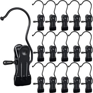 no sharp matte black boot hanger clips for closet,hanging closet hanger organizer clamps heavy duty laundry hooks with clips for boot hats pants clothes towel jeans snack bags clips(black,16 pieces)