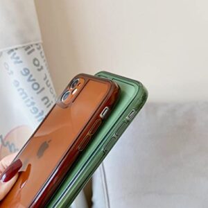 ZTOFERA Case for iPhone 12 (Not for iPhone 12 Pro),Clear Soft Silicone Bumper Protective Retro Color Transparent Shockproof Phone Case - Green