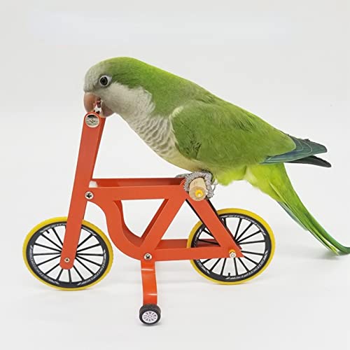 YANQIN Bird Intelligence Training Toy，Parrot Puzzle Bicycle Toy for Small Medium Bird，Parrot Educational Table Top Trick Prop Toy，Bird Foot Talon Toy for Lovebird Conures Parakeet (Large)