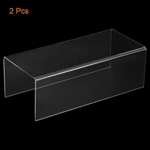 uxcell Shoes Display Stand Rack, 240x110x80mm Acrylic Storage Shelf Holder Clear 2 Pcs