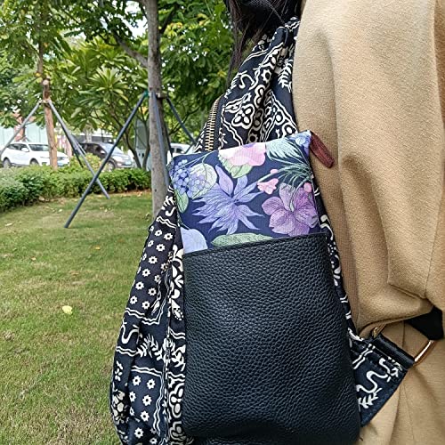 Fineget Reusable Foldable Large Shopping Grocery Tote Bag Portable Waterproof Durable Spare Tote for Women Travelling Camping Beach Picnic Laundry Yoga Duffel Bag Petunias Flowers Pattern