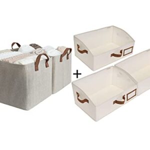 StorageWorks 2-Pack Storage Baskets for Shelves + 3-Pack Closet Baskets
