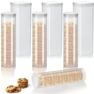 6 pcs plastic cracker keeper small cracker container cracker storage containers plastic airtight kitchen container cookie storage round and square cracker keeper for dry food cookie stay fresh