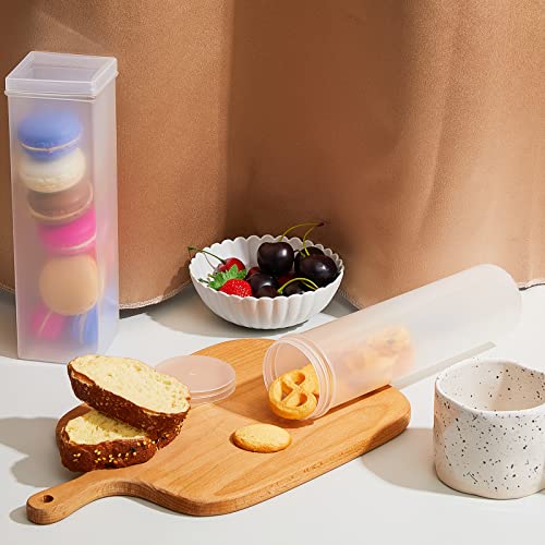 6 Pcs Plastic Cracker Keeper Small Cracker Container Cracker Storage Containers Plastic Airtight Kitchen Container Cookie Storage Round and Square Cracker Keeper for Dry Food Cookie Stay Fresh