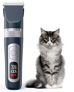 cat grooming clippers for matted long hair,low noise cat clippers shaver,4 speed cordless pet clippers kit for cats dogs and pets