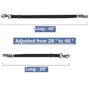 Trailer Tie for Horse Haulage, Cross tie with Adjustable Nylon Straps with Panic Snap and Bull Snap Fixed Eye Equestrian Equipment Black, Aadjustable from 28" to 46"