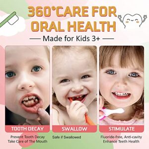 Foam Toothpaste Kids, Toddler Anti-Cavity with Low Fluoride Baking Soda Toothpaste, 360ºCare for Mouth, for Kids Age for 3 and Up, Strawberry & Watermelon Fruity Mix Pack