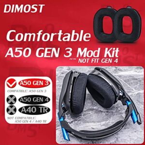 A50 GEN 3 MOD KIT Velour Ear Pads for Astro A50 GEN 3 Headset I with Headband by DIMOST - NOT FIT GEN 4