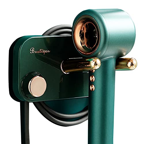 Hair Dryer Wall Mount, Jade Green Blow Dryer Holder, Self Adhesive Hair Dryer Holder Wall Mounted, Hairdryer Holder for Dyson Supersonic Hair Dryer, Bathroom Hair Dryer Hanger（Jade Green）