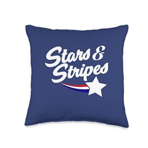 miftees july 4th tees america stars and stripes fourth of july tee cute patriotic throw pillow, 16x16, multicolor