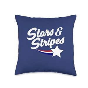 Miftees July 4th Tees America Stars and Stripes Fourth of July tee Cute Patriotic Throw Pillow, 16x16, Multicolor