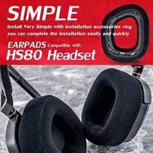 HS80 Ear Pads Compatible with HS80 Headset I Thicker Enhanced Memory Foam - More Soft Comfort Micro Velour by DIMOST