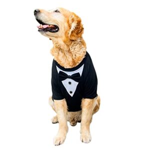 Ruse- Dog Suit Easy Breezy Pet Tuxedo/Dog Wedding Dress for All Breeds.(Black) XL