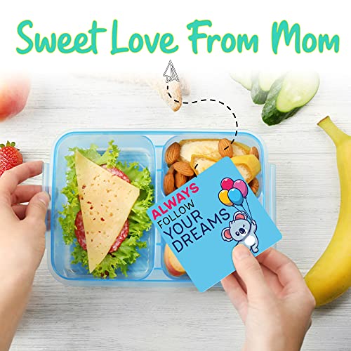 50 Different Design Cards Lunch Notes for Kids, with 20 sheets of Complimentary Puffy Stickers, Lunch Box Notes for Kids Unique Designs, Lunch Box Notes for Boys and Girls, Kids Affirmation Cards