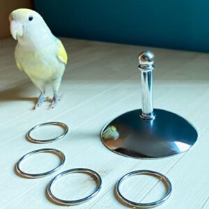 YANQIN Bird Toys Parrot Stacking Rings Toys Stainless Steel Tabletop Training Chew Toys for Small and Medium Parrots and Birds Developing Bird Intelligence (Small)