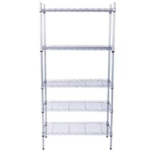 eebuihui 5 tier adjustable storage shelf metal storage rack wire shelving unit storage shelves metal for pantry closet kitchen laundry (silver-5)