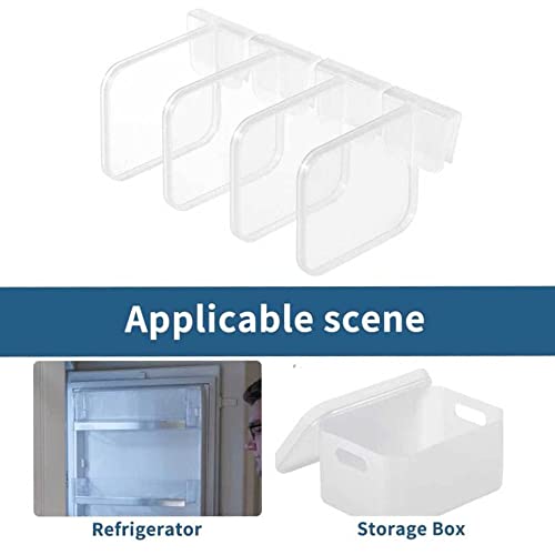 Clear plastic storage baskets space allocator,Refrigerator organizer bins partition,Fridge storage container Divider,Portable drawer separators board,Creative Bottle Can Divider Combination(4 pack)