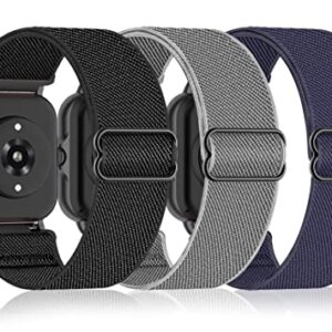 3 Pack Stretchy Nylon Watch Bands Compatible with Amazfit GTS/GTS2/GTS 3/GTS 2e/GTS 2 mini/GTS 4 mini, 20MM Loop Elastic Straps for Amazfit Bip U Pro/Bip/Bip Lite/Bip S/Bip S lite/Bip U Bip 3/Bip 3 Pro for Women Men