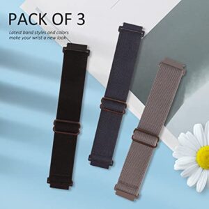 3 Pack Stretchy Nylon Watch Bands Compatible with Amazfit GTS/GTS2/GTS 3/GTS 2e/GTS 2 mini/GTS 4 mini, 20MM Loop Elastic Straps for Amazfit Bip U Pro/Bip/Bip Lite/Bip S/Bip S lite/Bip U Bip 3/Bip 3 Pro for Women Men