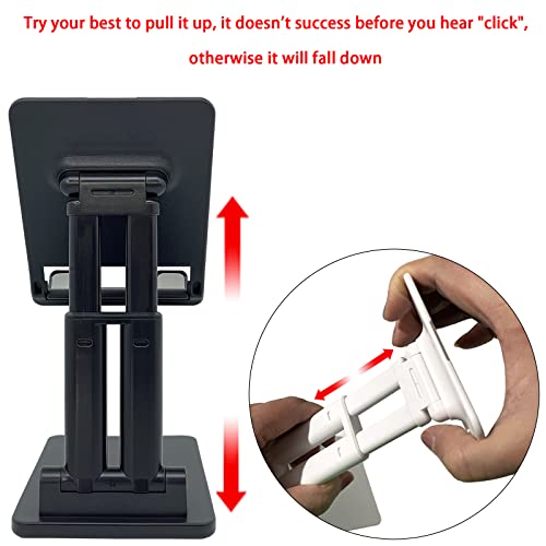 BERITNI Cell Phone Stand, Adjustable Phone Stand for Desk Foldable Cell Phone Holder for Office Desktop Cradle Dock Compatible with iPhone 14 13 12 Pro Max, iPad Mini, All Mobile Phone, Black