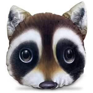 l.f.z cute dog face pillow plush fun pillows soft outdoor pillows personalized sofa backrest pillow(raccoon)