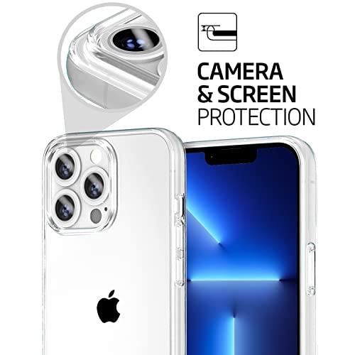 TENOC Phone Case Compatible for iPhone 13 Pro, Clear Case Shockproof Protective Bumper Slim Cover for 6.1 Inch 2021 Release