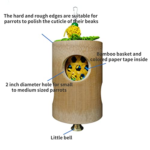 GJRGEG1Y Parrot Release Toy Natural Bird Nest with Color Paper Inside Helps Parrot Develop Intelligence Sturdy and Durable Bird Toy