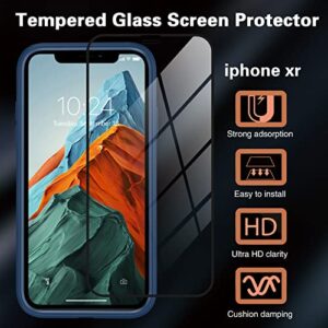 Oneagle for iPhone XR Case, 2 in 1 Heavy Duty Kickstand iPhone Xr Case with [Tempered Glass Screen Protector][ 360°Rotating Ring Stand]Slim Military Grade Shockproof Phone Case for iPhone XR 6.1 inch