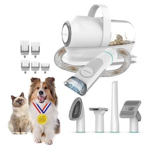 neakasa by neabot p1 pro pet grooming kit & vacuum suction 99% pet hair with 5 professional grooming shedding tools for dogs cats and other animals