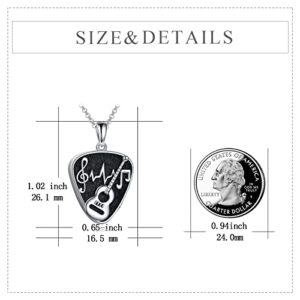 POPLYKE Guitar Pick Urn Necklaces for Ashes Sterling Silver Cremation Urn Necklaces Memorial Keepsake With Filling Tool