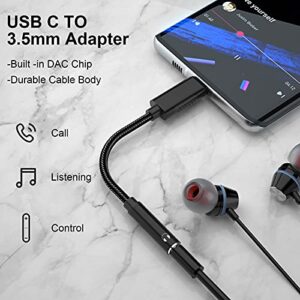 TITACUTE USB Type C to 3.5mm Audio Jack Headphone Adapter for Samsung S22 S21 S20 FE Galaxy Z Flip 3 Fold Note 20 Stereo Dongle USBC Aux Cable Cord for iPad Mini Air Pro OnePlus 9 8T Google Pixel 6 5
