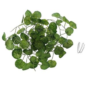 U-K Artificial Vine Reptile Terrarium Box Habitat Decoration Lizard Green Fake Plants Leaves Useful