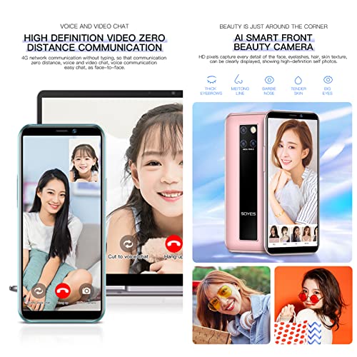 SOYES S10H Mini 4G Card Smartphone Unlocked RAM 3GB ROM 32GB Android 9.0 Ultra-Thin 3.49 Inch K13 Dual Sim 4G Student Mobile Phone Face Recognition Google (Black 3GB+64GB)