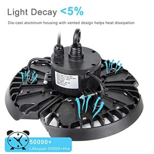 Lightdot 8Pack 100W LED High Bay Light with 3 Adjustable Panels, 5000K 14000LM Super Bright Shop Lights, LED Commercial Bay Lighting with 5ft UL Cable Plug for Barn/Warehouse/Workshop