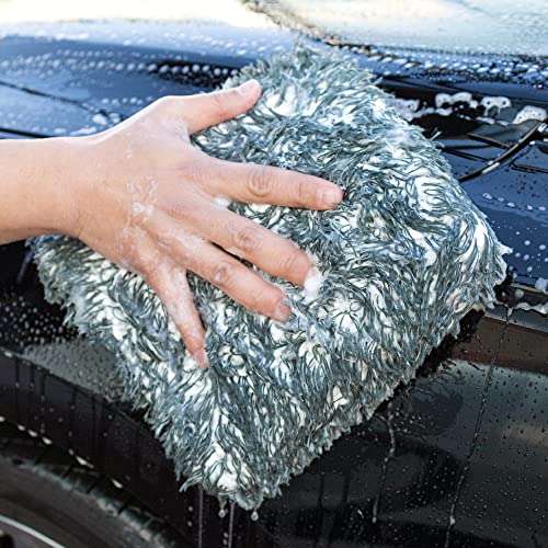 Magwet Madmax Forest Wash Pad - Ultra Absorbent Premium Microfiber Car Wash Sponge and Washing Gloves with Lint&Scratch Free for Trucks, SUVs, Boats & Motorcycles