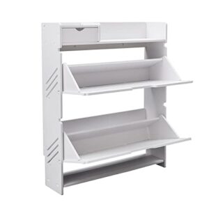 2 layer shoe storage cabinet with doors white modern shoe rack small shoe cabinet for entryway show rack entryway shoe storage practical free standing shoe racks (2 tier, 25.98"x6.69"x31.88")