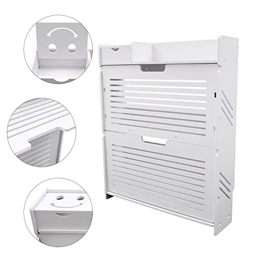 2 Layer Shoe Storage Cabinet with Doors White Modern Shoe Rack Small Shoe Cabinet for Entryway Show Rack Entryway Shoe Storage Practical Free Standing Shoe Racks (2 Tier, 25.98"x6.69"x31.88")