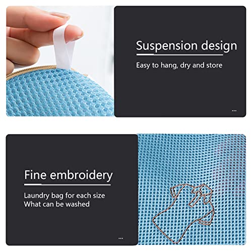 CHYUANX 6 Pack Mesh Laundry Bags for Delicates - Upgrade Thicken Lingerie Bags For Laundry With Premium Zipper，Anti-Deformation Reusable Laundry Bags Mesh Wash Bags For Washing Machine With Exquisite Embroidery Small Patterns for Overcoat , Bra, Stocking