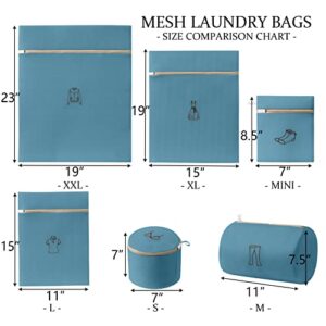 CHYUANX 6 Pack Mesh Laundry Bags for Delicates - Upgrade Thicken Lingerie Bags For Laundry With Premium Zipper，Anti-Deformation Reusable Laundry Bags Mesh Wash Bags For Washing Machine With Exquisite Embroidery Small Patterns for Overcoat , Bra, Stocking