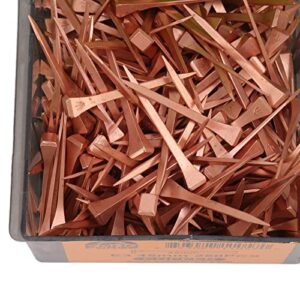 Jopwkuin Horseshoe Nails, Shoeing Nails Copper Plating Proper Stiffness 250Pcs Strict Roll Down for Livestock Farm(E4 48mm/1.89in)